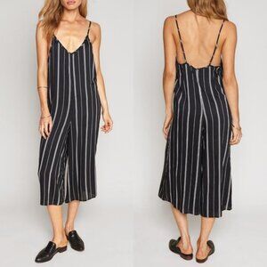 Revolve Wide Leg Jumpsuit Black White Amuse Society Lightweight V-Neck Jumper S